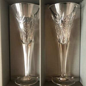 Waterford Crystal vintage NWT collectible Millennium Health champagne flutes